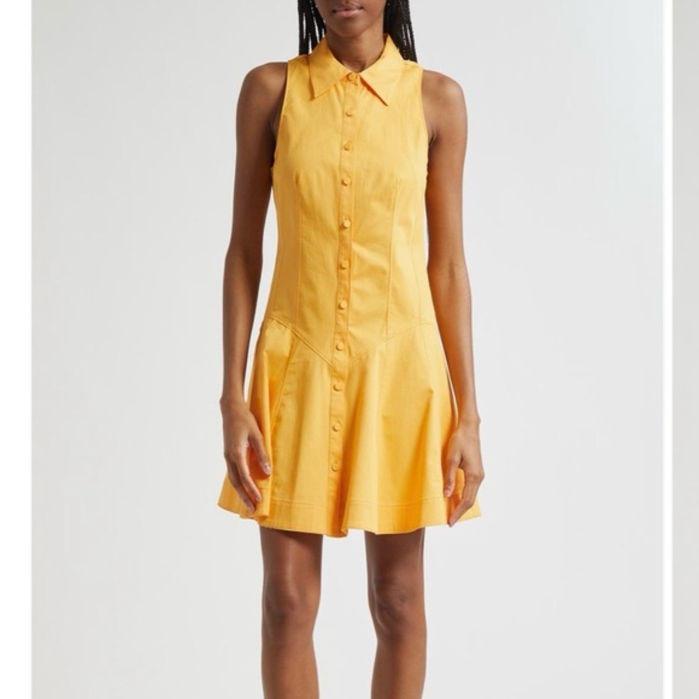 NWT cinq a sept poppy Sleeveless Button-Front Shirt Dress Ginger orange 10